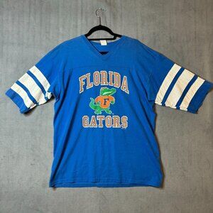 VTG Florida Gators T-shirt  7 Logo Athletic Mens White Blue Single Stitch Top